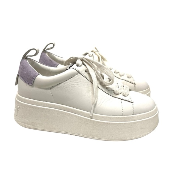 Ash Shoes - Ash Move S White Leather Chunky Platform Sneaker Lavender Heel Women’s 39
